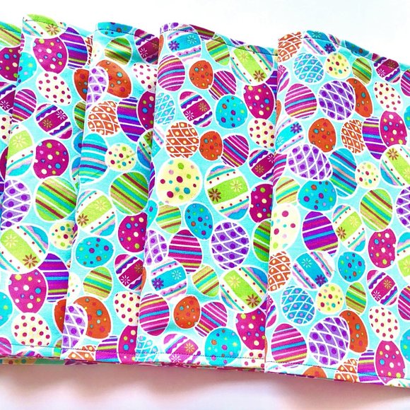 EASTER Placemats Reversible COLORFUL EGGS Placemats Dining Accent Set of 6 - Picture 4 of 5